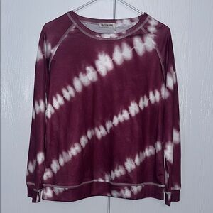 Grace Karin Burgundy Tie-Dye Lightweight Sweatshirt